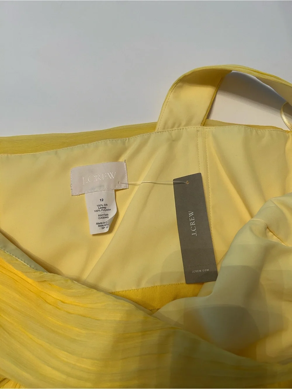 J. Crew One-Shoulder Yellow  Midi Dress